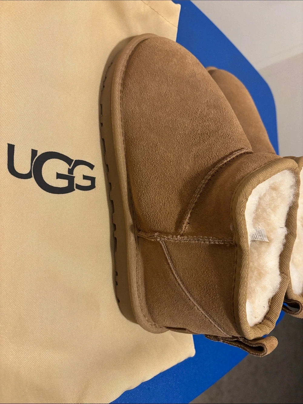 UGG Kids Chestnut Shearling-Lined Slip-On Boots